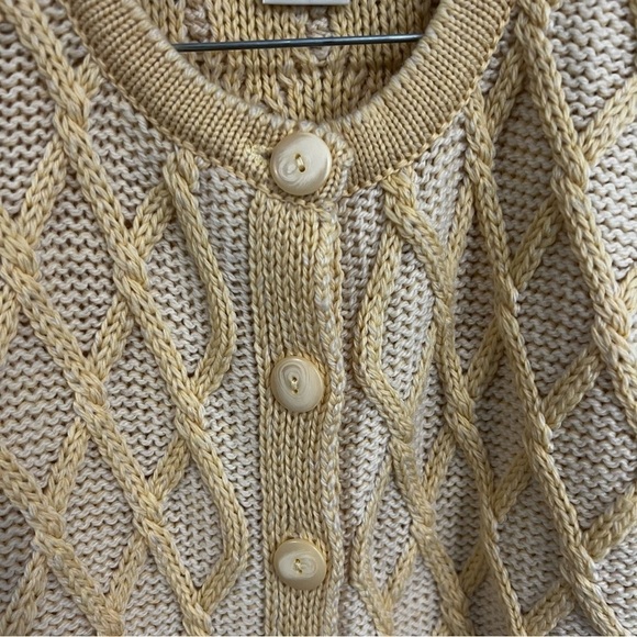 Vintage Aran Crafts merino wool fisherman Irish cardigan sweater women’s small - Picture 6 of 8